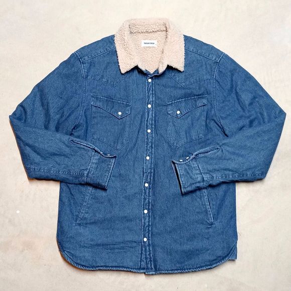 Taylor Stitch Other - Taylor Stitch Sherpa Lined Pearl Snap Denim Western Style Field Jacket - Size 42